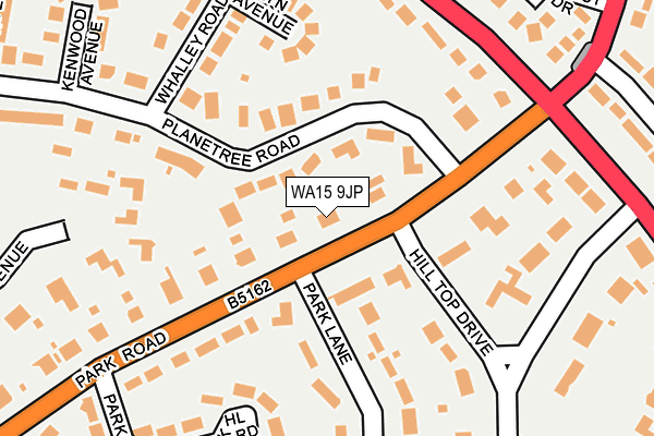 WA15 9JP map - OS OpenMap – Local (Ordnance Survey)