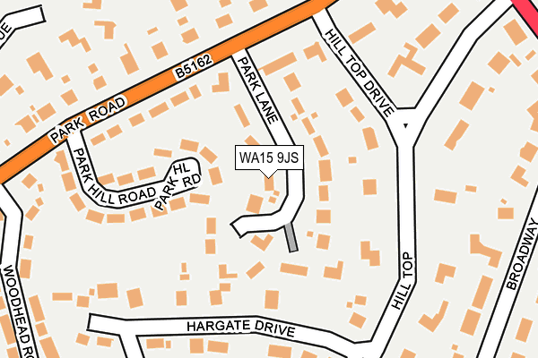 WA15 9JS map - OS OpenMap – Local (Ordnance Survey)