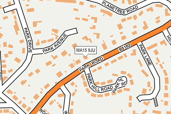 WA15 9JU map - OS OpenMap – Local (Ordnance Survey)