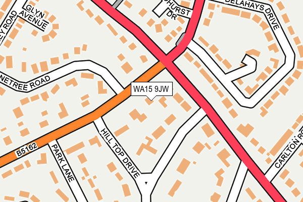 WA15 9JW map - OS OpenMap – Local (Ordnance Survey)
