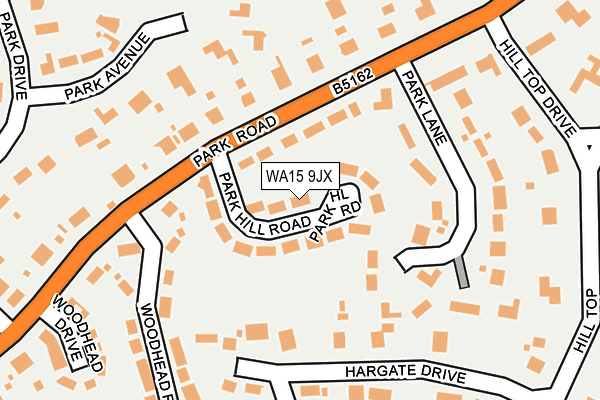 WA15 9JX map - OS OpenMap – Local (Ordnance Survey)