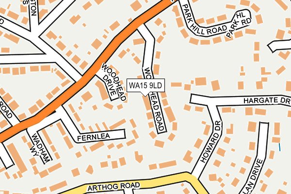 WA15 9LD map - OS OpenMap – Local (Ordnance Survey)