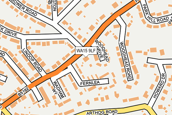 WA15 9LF map - OS OpenMap – Local (Ordnance Survey)