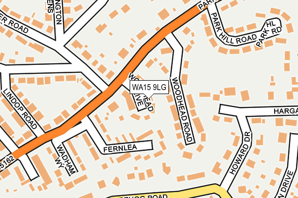 WA15 9LG map - OS OpenMap – Local (Ordnance Survey)