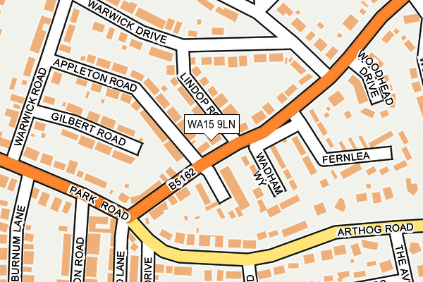 WA15 9LN map - OS OpenMap – Local (Ordnance Survey)