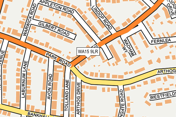 WA15 9LR map - OS OpenMap – Local (Ordnance Survey)
