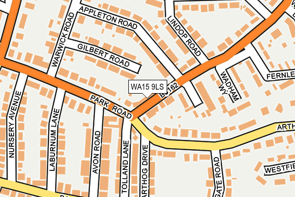 WA15 9LS map - OS OpenMap – Local (Ordnance Survey)