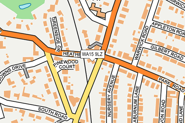 WA15 9LZ map - OS OpenMap – Local (Ordnance Survey)