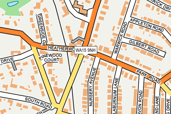 WA15 9NH map - OS OpenMap – Local (Ordnance Survey)