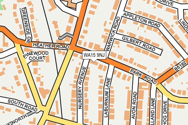 WA15 9NJ map - OS OpenMap – Local (Ordnance Survey)