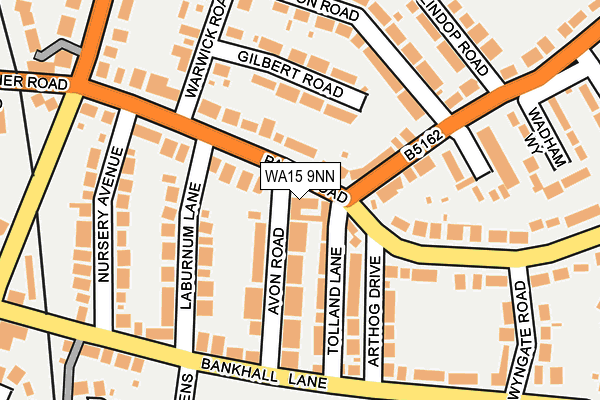WA15 9NN map - OS OpenMap – Local (Ordnance Survey)