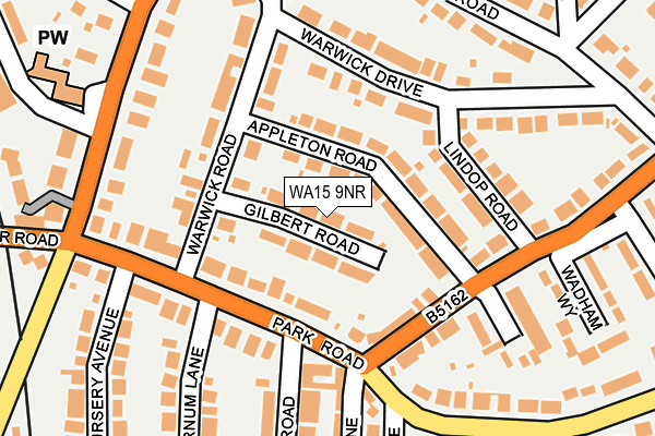 WA15 9NR map - OS OpenMap – Local (Ordnance Survey)