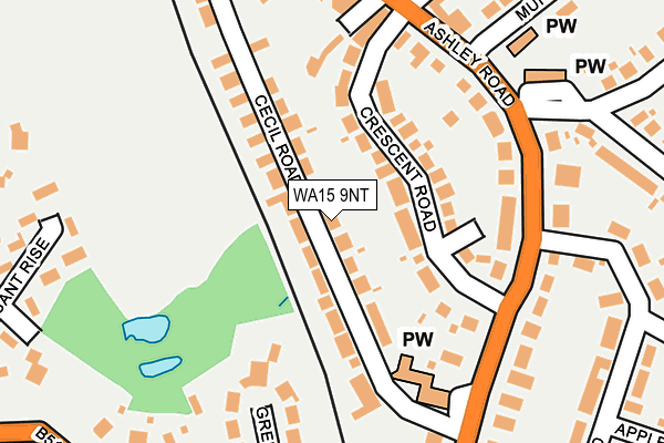WA15 9NT map - OS OpenMap – Local (Ordnance Survey)
