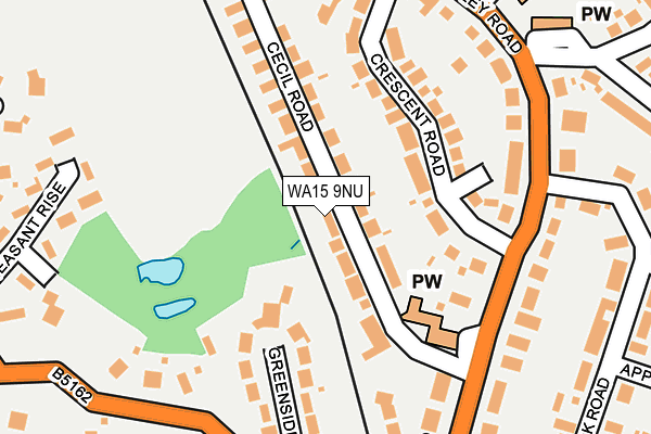 WA15 9NU map - OS OpenMap – Local (Ordnance Survey)