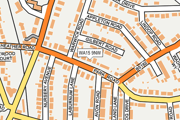 WA15 9NW map - OS OpenMap – Local (Ordnance Survey)