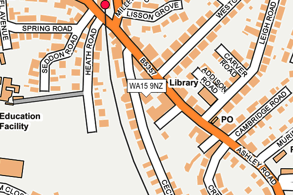 WA15 9NZ map - OS OpenMap – Local (Ordnance Survey)