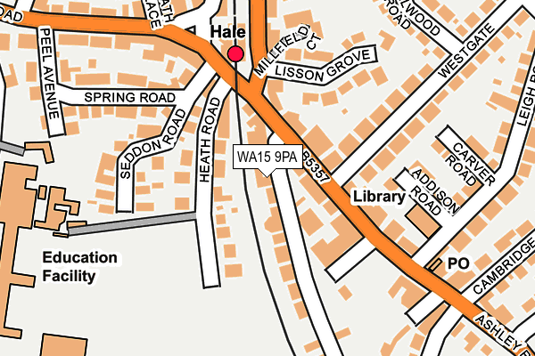 WA15 9PA map - OS OpenMap – Local (Ordnance Survey)