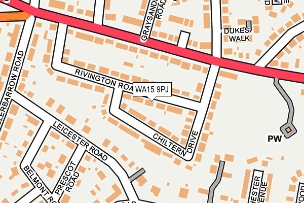 WA15 9PJ map - OS OpenMap – Local (Ordnance Survey)