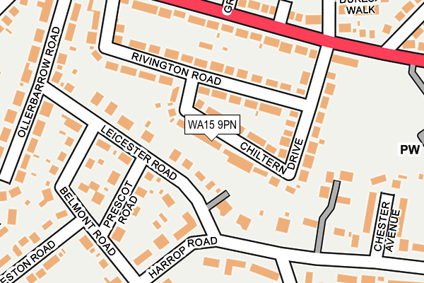 WA15 9PN map - OS OpenMap – Local (Ordnance Survey)