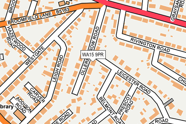 WA15 9PR map - OS OpenMap – Local (Ordnance Survey)