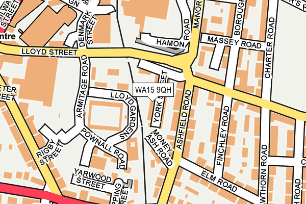 WA15 9QH map - OS OpenMap – Local (Ordnance Survey)