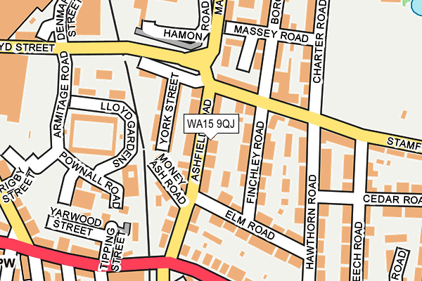 WA15 9QJ map - OS OpenMap – Local (Ordnance Survey)