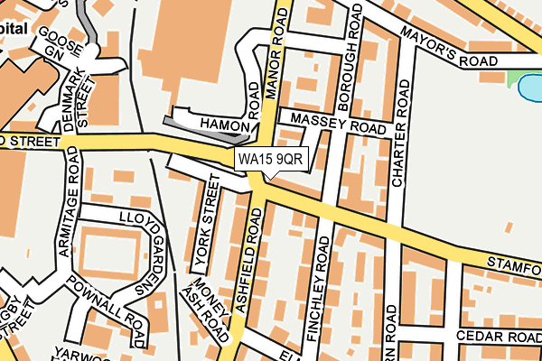 WA15 9QR map - OS OpenMap – Local (Ordnance Survey)