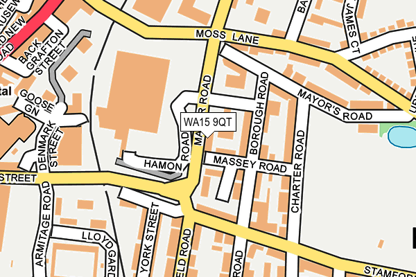 WA15 9QT map - OS OpenMap – Local (Ordnance Survey)