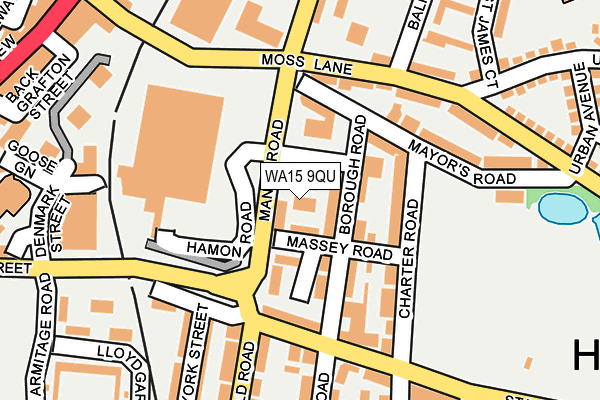 WA15 9QU map - OS OpenMap – Local (Ordnance Survey)
