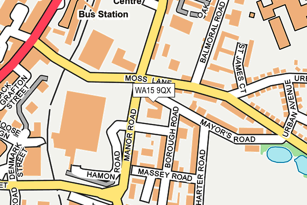 WA15 9QX map - OS OpenMap – Local (Ordnance Survey)