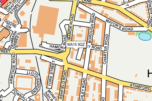 WA15 9QZ map - OS OpenMap – Local (Ordnance Survey)