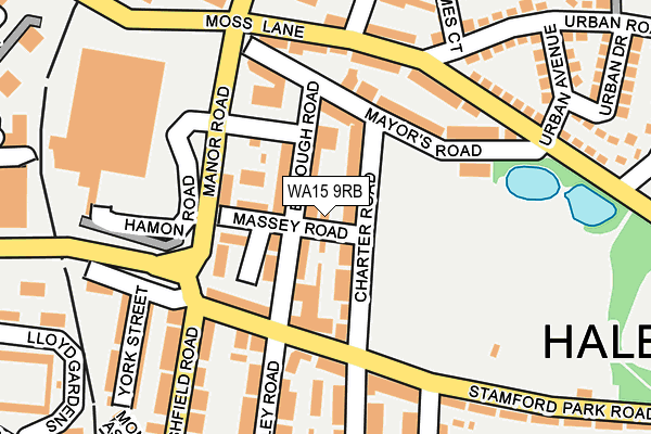 WA15 9RB map - OS OpenMap – Local (Ordnance Survey)