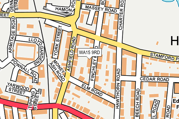 WA15 9RD map - OS OpenMap – Local (Ordnance Survey)