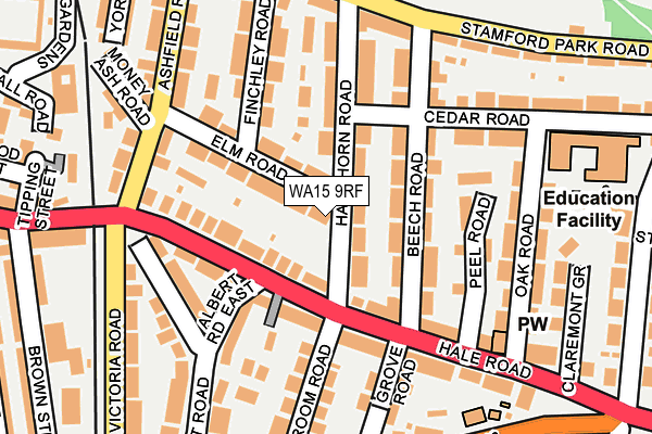WA15 9RF map - OS OpenMap – Local (Ordnance Survey)