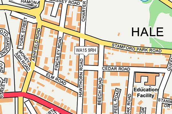 WA15 9RH map - OS OpenMap – Local (Ordnance Survey)