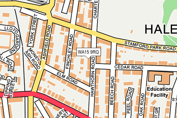WA15 9RQ map - OS OpenMap – Local (Ordnance Survey)