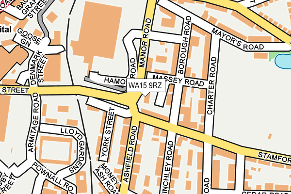 WA15 9RZ map - OS OpenMap – Local (Ordnance Survey)