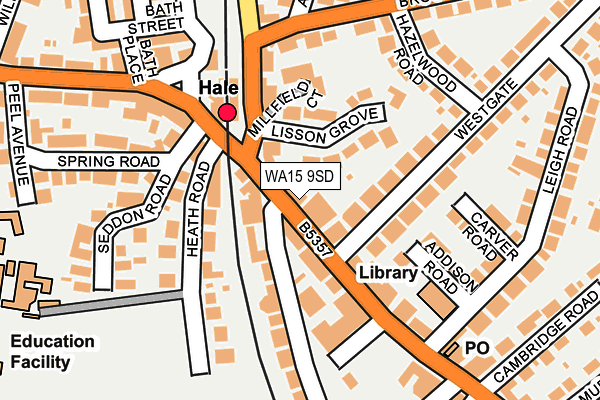 WA15 9SD map - OS OpenMap – Local (Ordnance Survey)