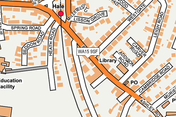 WA15 9SF map - OS OpenMap – Local (Ordnance Survey)