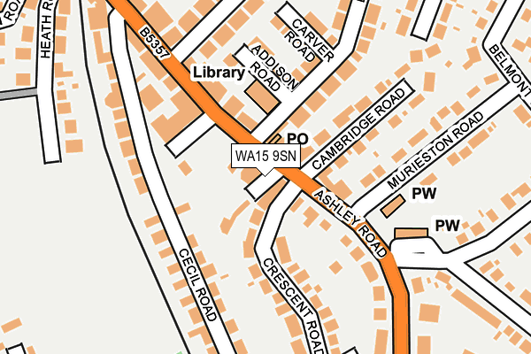 WA15 9SN map - OS OpenMap – Local (Ordnance Survey)