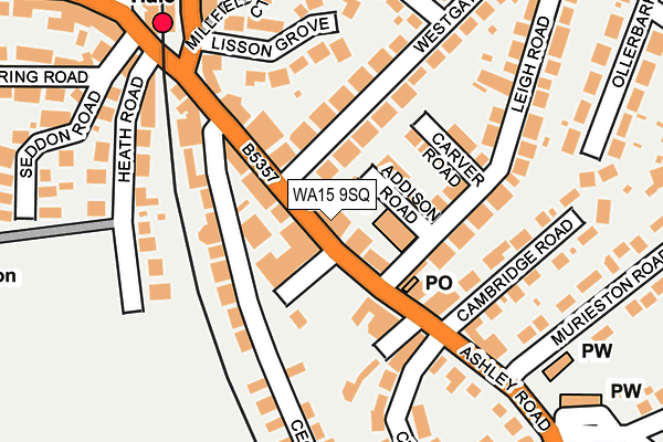 WA15 9SQ map - OS OpenMap – Local (Ordnance Survey)