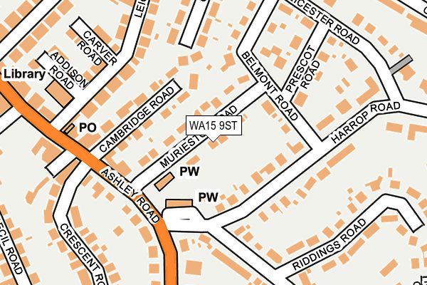 WA15 9ST map - OS OpenMap – Local (Ordnance Survey)