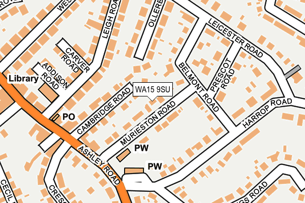 WA15 9SU map - OS OpenMap – Local (Ordnance Survey)