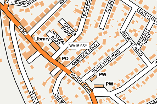 WA15 9SY map - OS OpenMap – Local (Ordnance Survey)
