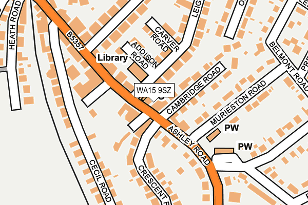 WA15 9SZ map - OS OpenMap – Local (Ordnance Survey)