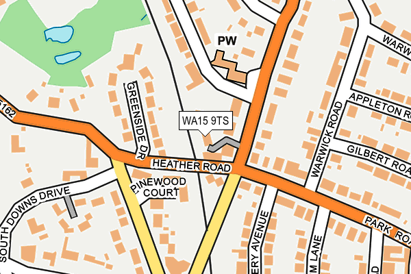 WA15 9TS map - OS OpenMap – Local (Ordnance Survey)
