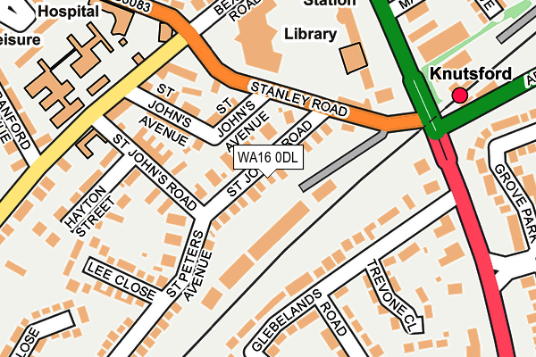 WA16 0DL map - OS OpenMap – Local (Ordnance Survey)