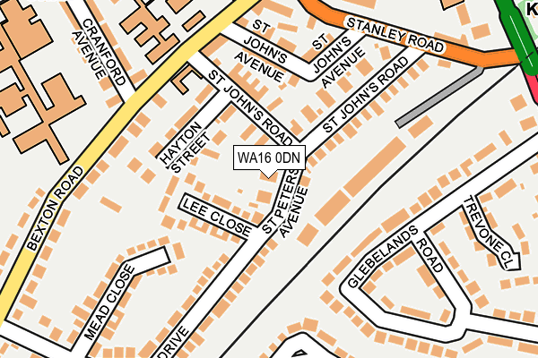 WA16 0DN map - OS OpenMap – Local (Ordnance Survey)