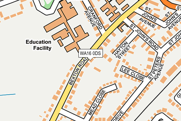 WA16 0DS map - OS OpenMap – Local (Ordnance Survey)