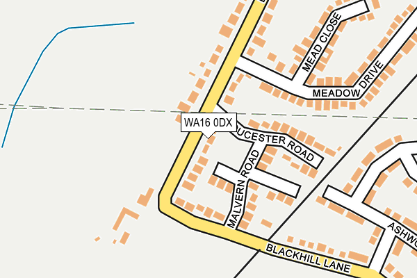 WA16 0DX map - OS OpenMap – Local (Ordnance Survey)